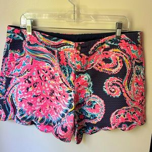 Lilly Pulitzer Buttercup Short, Navy/Hot Pink Paisley, Size 12